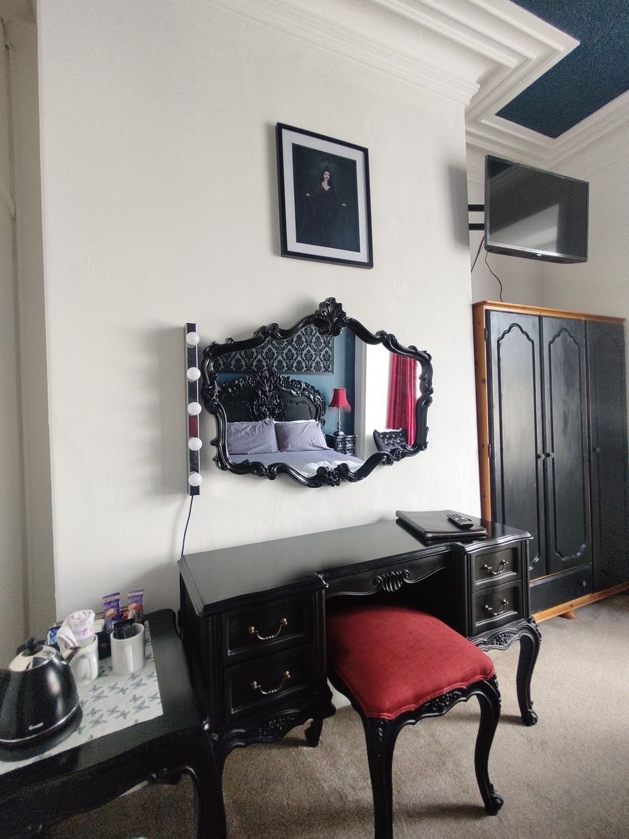 Dressing table and mirror in one of the Argyle House rooms